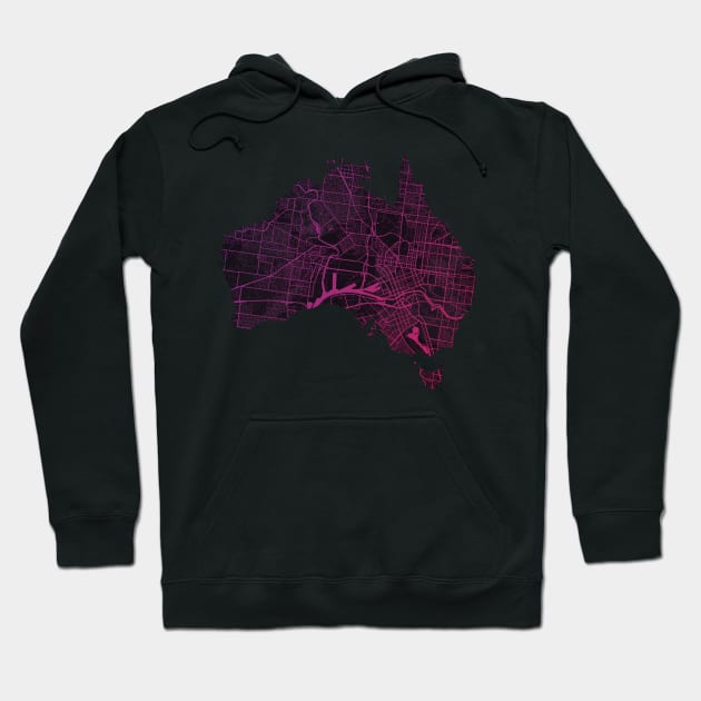 Melbourne Map Hoodie by polliadesign